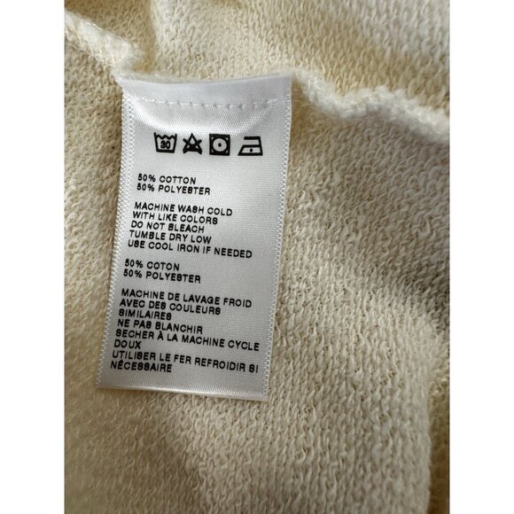 BDG Ivory Hooded Cardigan S Open Front Soft Cozy Minimalist Coastal Layer - Picture 7 of 10